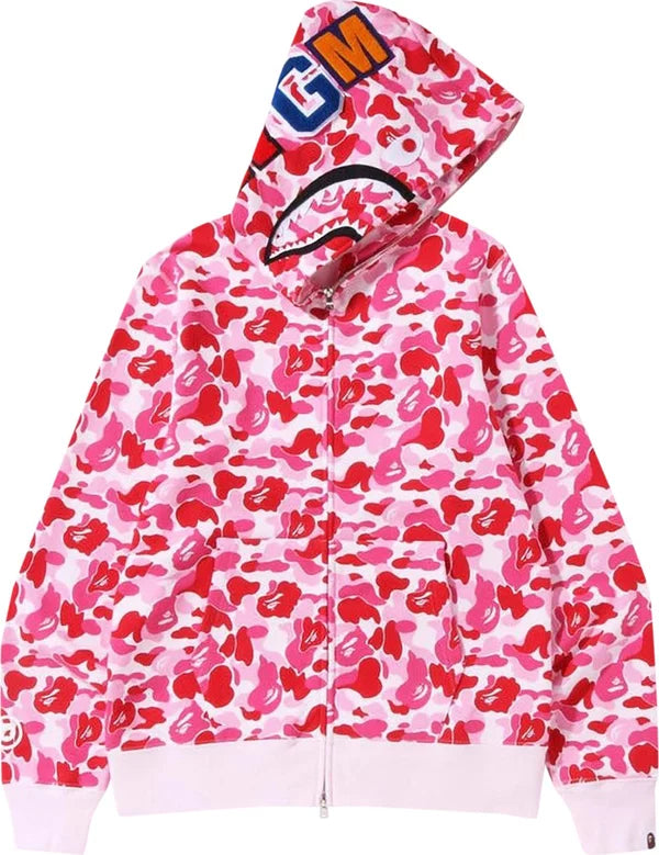 BAPE Camo Shark Full Zip Hoodie 'Pink'