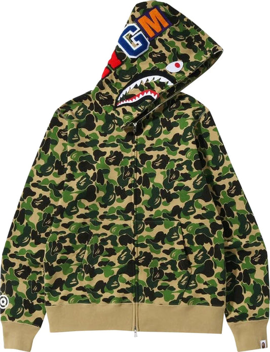 BAPE Camo Shark Full Zip Hoodie 'Green'