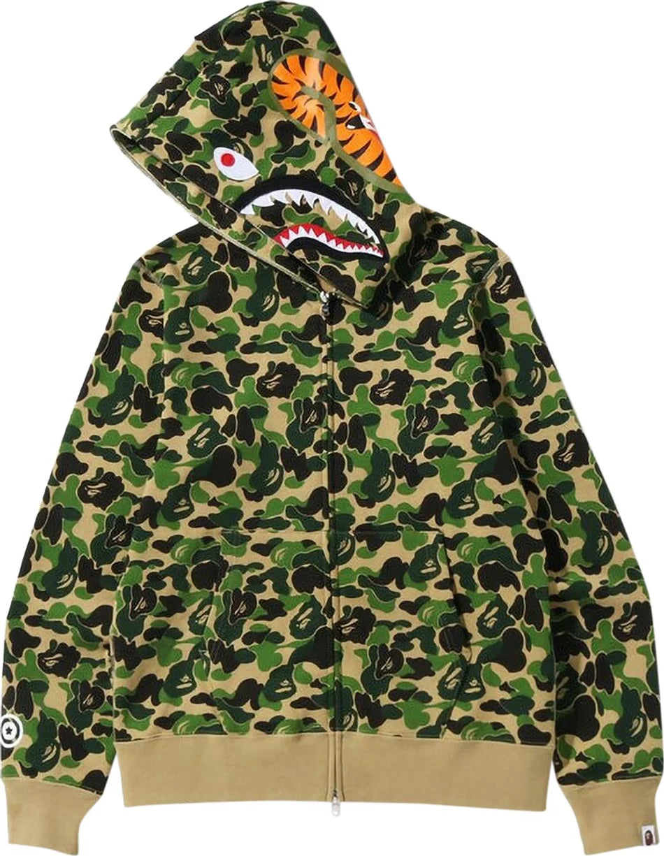 BAPE Camo Shark Full Zip Hoodie 'Green'