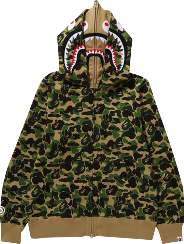 BAPE Double Shark Full Zip Hoodie 'Green'