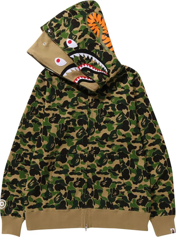 BAPE Double Shark Full Zip Hoodie 'Green'