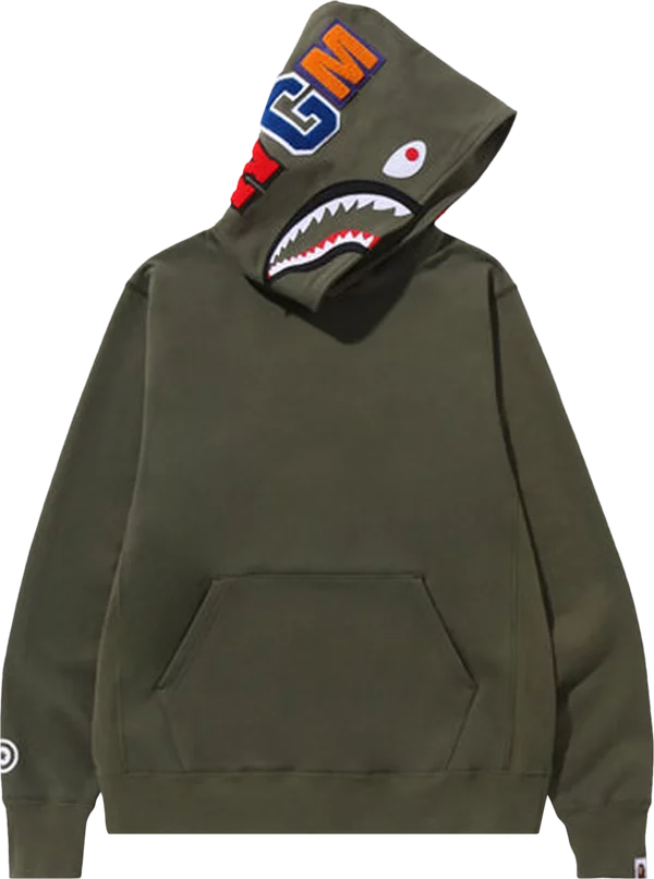 BAPE Shark Pullover Hoodie 'Olive'