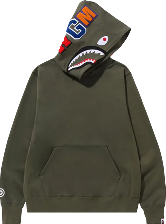 BAPE Shark Pullover Hoodie 'Olive'