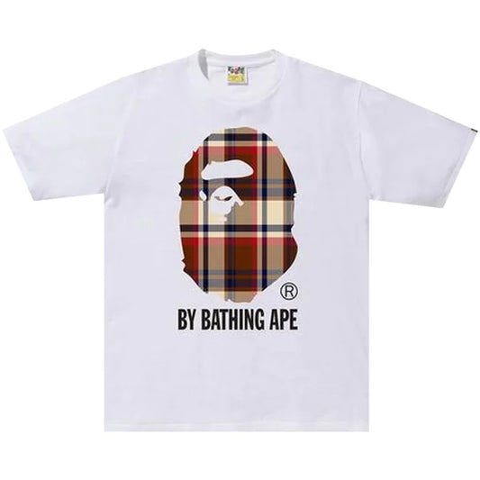 BAPE Check By Bathing Ape Tee 'White/Red'