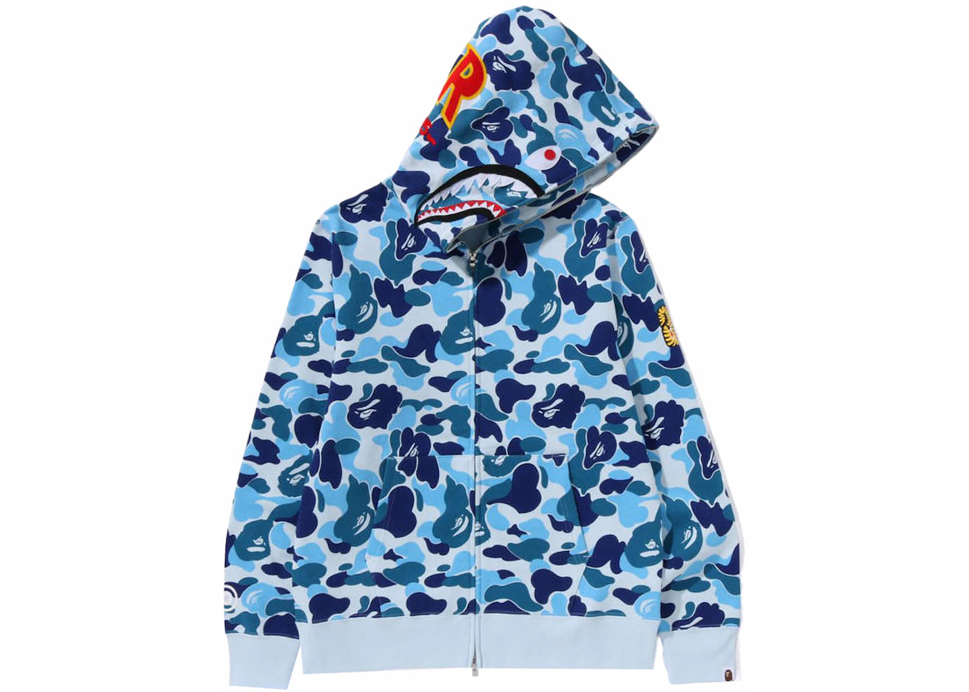 BAPE Camo Shark Full Zip Hoodie 'Blue' PONR