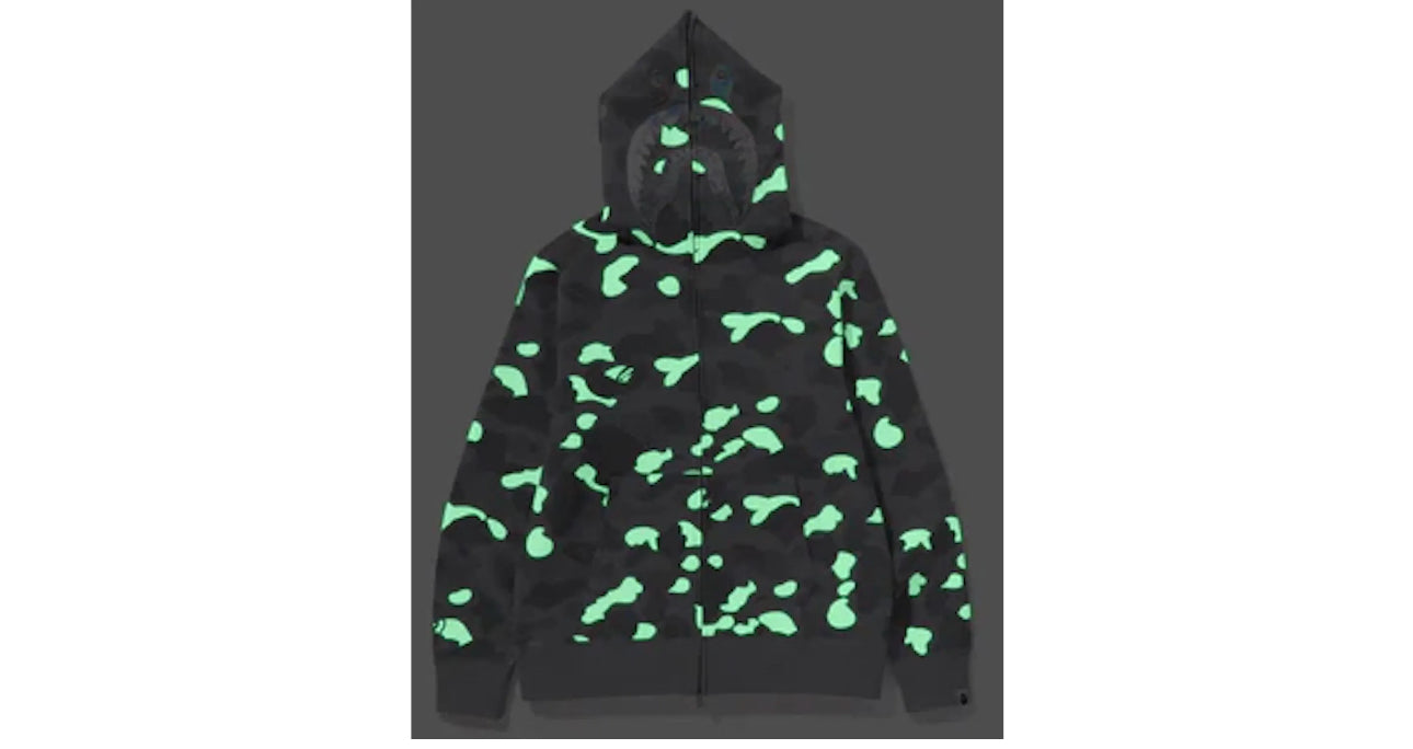 BAPE - City Camo Full Zip Up Hoodie Glow in the Dark