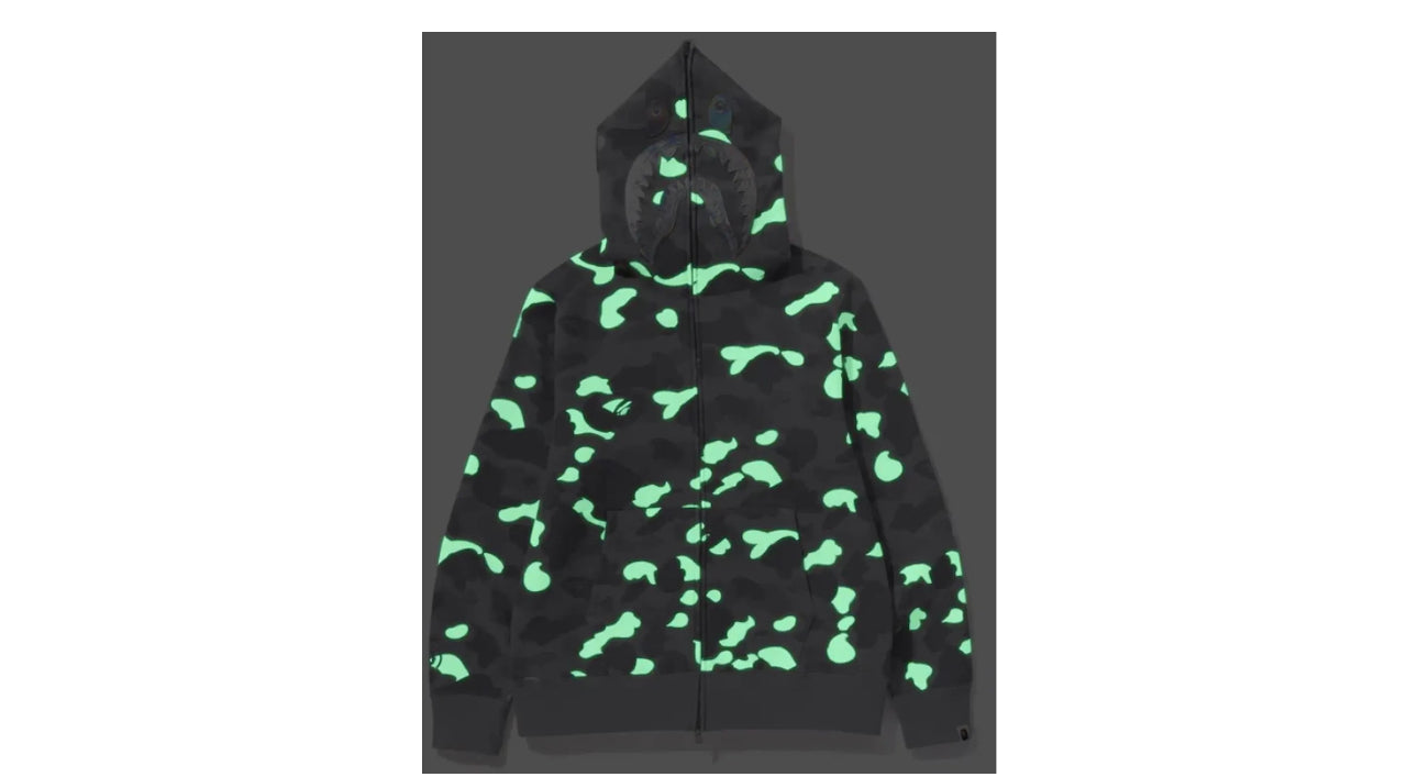 BAPE - City Camo Full Zip Up Hoodie Glow in the Dark